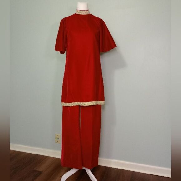 60s velvet evening set - Picture 3 of 9